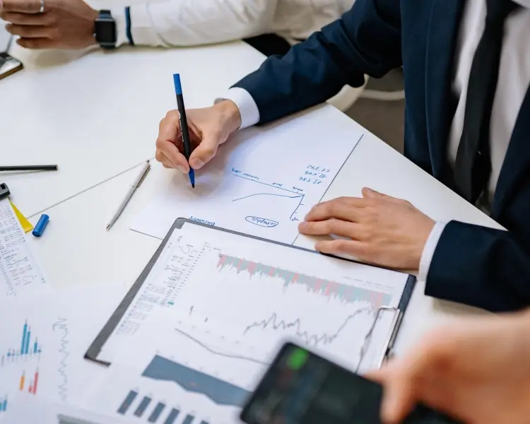 business man working on financial plan